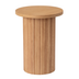 Natural Wood Round Wood End Table Fluted Pedestal Side Table