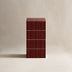Red Tiled Modern Square Accent End Table, Unique Stand