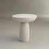 White Round Cement Pedestal End Table