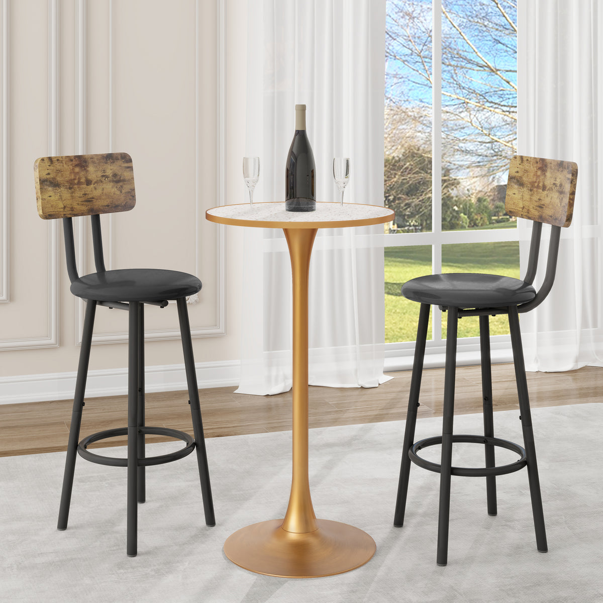 Gold Modern Round Pub Table Bar Table