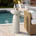 White Modern Round Pedestal Side Table End Table