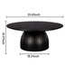 Classical Black Round Coffee Table Solid Wood Base