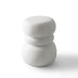 Modern Outdoor Side Table, Sculptural Patio Accent Table, White Concrete Look