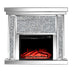 Electric Fireplace with Glass Mantel Surround, Crushed Diamonds inlay