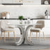 Mirror Glass Pedestal Dining Table with Tempered Glass Tabletop
