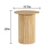 Walnut Round Wood End Table Fluted Pedestal Side Table