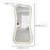 Modern Creative White Wood Floor Mirror with LED Home Furniture