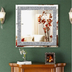 Glamoroso espejo de pared con acentos de cristal, espejo plateado brillante