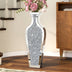 Sleek Mirrored Glass Floor Vase with Crushed Diamond Inlay
