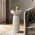 White Modern Round Pedestal Side Table End Table
