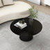 Black Modern Round Coffee Table with Cone-Shaped Base