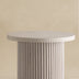 White Solid Wood End Table, Modern Drum End Table, 17 inch Wide Accent Table