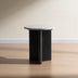 Modern Fluted Round Side Table with White Marble-look Top
