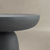Black Round Cement Pedestal End Table, Indoor/Outdoor Side Table