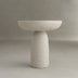 White Round Cement Pedestal End Table