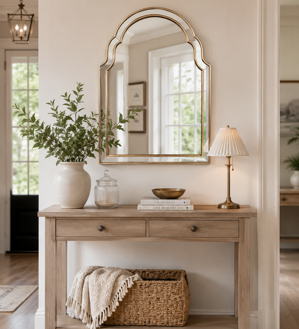 Arched Mirror, Large Wall Mirror for Hallway Entryway Decor