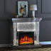 Electric Fireplace with Glass Mantel Surround, Crushed Diamonds inlay