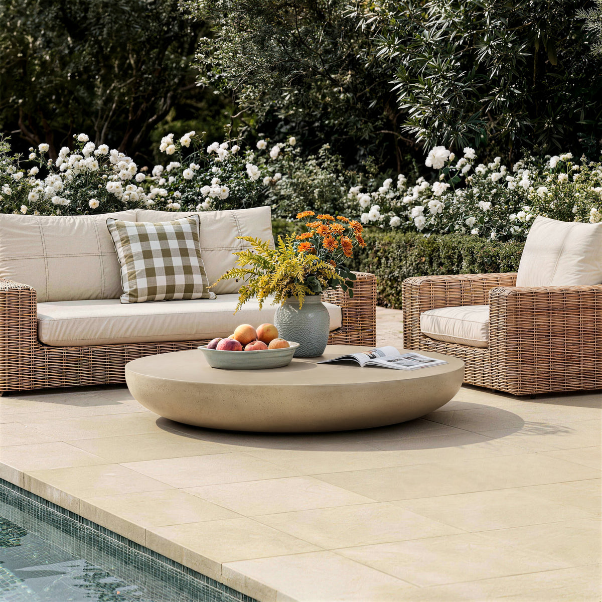 Minimalist Round Magnesium Oxide Coffee Table