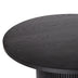 Black Round Coffee Table with Solid Wood Circle Pedestal Table