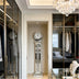 Tall Mirrored Standing Clock with Crushed Diamond Inlay