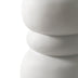 Modern Outdoor Side Table, Sculptural Patio Accent Table, White Concrete Look