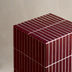 Red Tiled Modern Square Accent End Table, Unique Stand