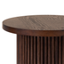 Walnut Round Wood End Table Fluted Pedestal Side Table