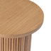 Natural Wood Round Wood End Table Fluted Pedestal Side Table
