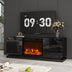 Modern TV Stand with Electric Fireplace, 63" High Gloss Black Entertainment Console