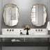 SHYFOY Curved Wall Mirror with Antique Gold Frame
