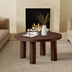 Mesa de centro redonda moderna con patas de madera maciza - Elegante pieza central para sala de estar