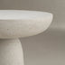 White Round Cement Pedestal End Table