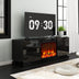 Modern TV Stand with Electric Fireplace, 63" High Gloss Black Entertainment Console