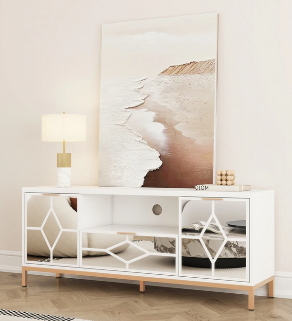 SHYFOY Modernes TV-Möbel Media Console aus Holz