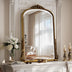 24" x 32" Gold Arched Wall Mirror with Vintage Carving