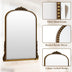 24" x 32" Gold Arched Wall Mirror with Vintage Carving