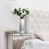 Silver Crystal Decorative Vase Glass Stunning Mirrored Vase Flower Luxury for Home Decor