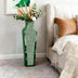 Green Handmade Crystal Glass Floor Vase 26.8"