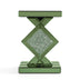 Green Tall Mirrored Glass Pedestal End Table