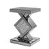 Gery Tall Mirrored Glass Pedestal End Table