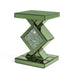 Green Tall Mirrored Glass Pedestal End Table
