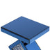 Blue Tall Mirrored Glass Pedestal End Table