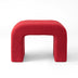 Red Upholstered Foot Stool Modern Pouf Ottoman