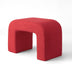 Red Upholstered Foot Stool Modern Pouf Ottoman