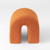 Orange Accent Upholstered Ottoman, N Shaped
