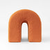 Orange Accent Upholstered Ottoman, N Shaped