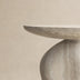 Unique Round End Table, Asymmetrical Pebble Design, Faux Marble Pattern