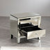 2-Drawer Accent Glam Modern Nightstand with Crystal Knobs