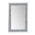 Espejo de pared con acento de cristal brillante glamoroso plateado