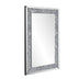 Espejo de pared con acento de cristal brillante glamoroso plateado